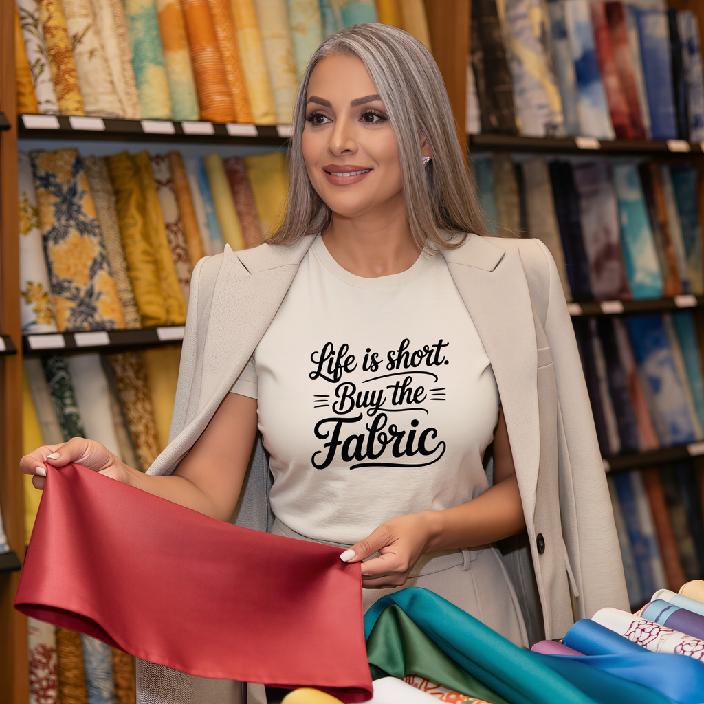 Life Is Short Buy the Fabric PNG, Sewing Quote Design, Quilter Printable, Cricut Clipart, Sewing Room Wall Art, Seamstress Humor PNG File