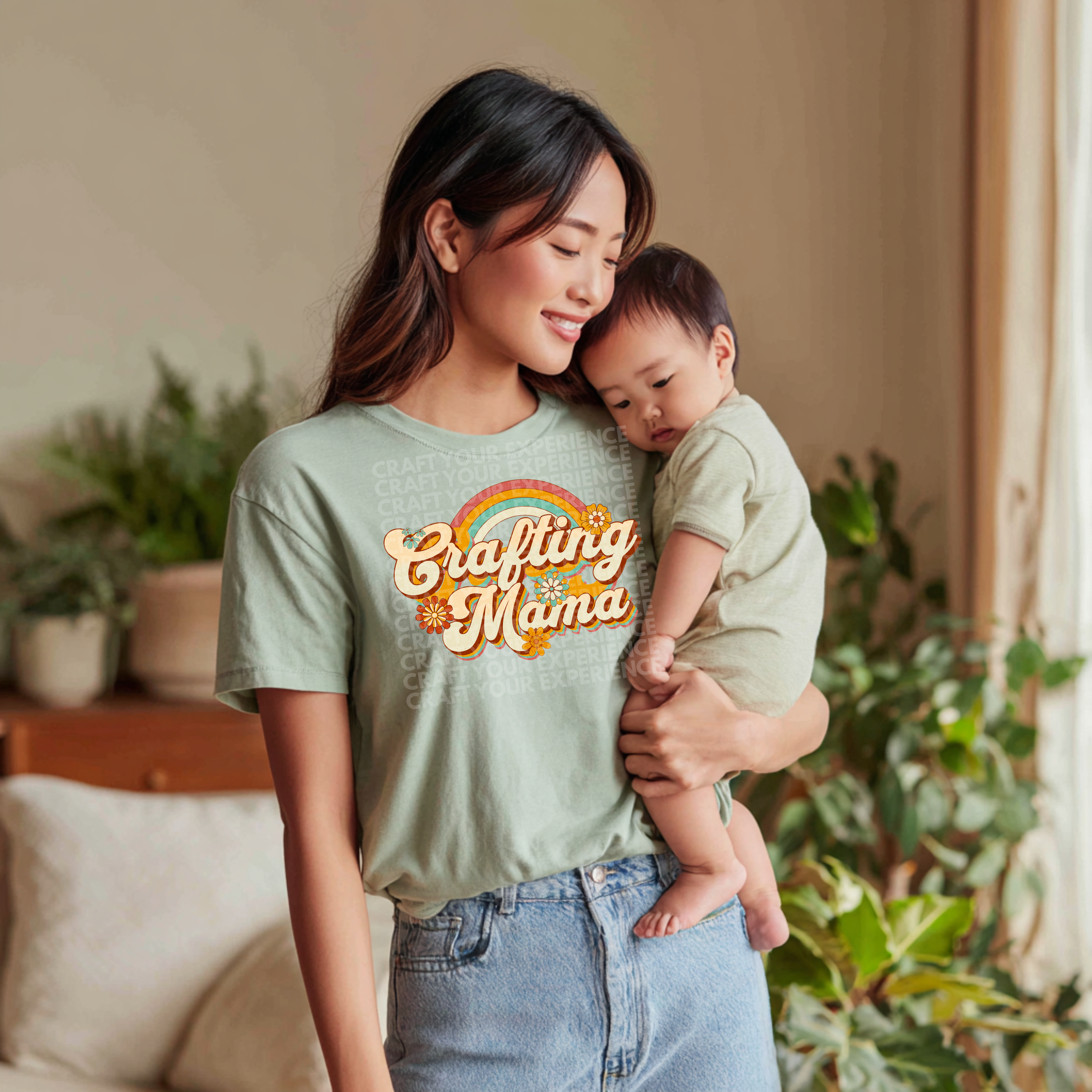 Crafting Mama PNG, Retro Crafting Design, Vintage Craft Quote Printable