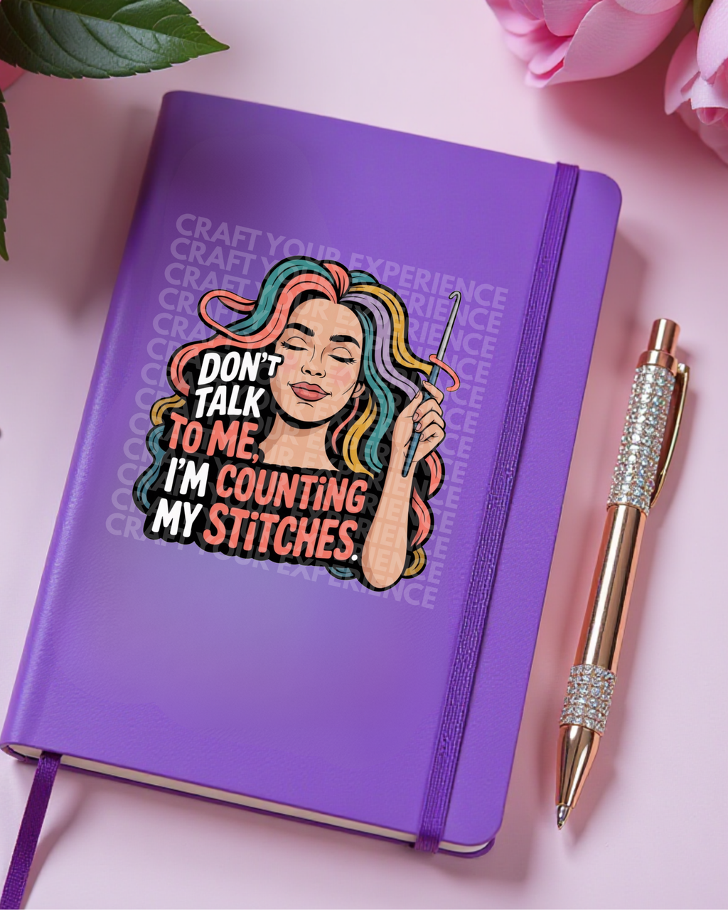 Crochet Stitches PNG, Don’t Talk To Me I’m Counting My Stitches, Crochet Lady Clipart