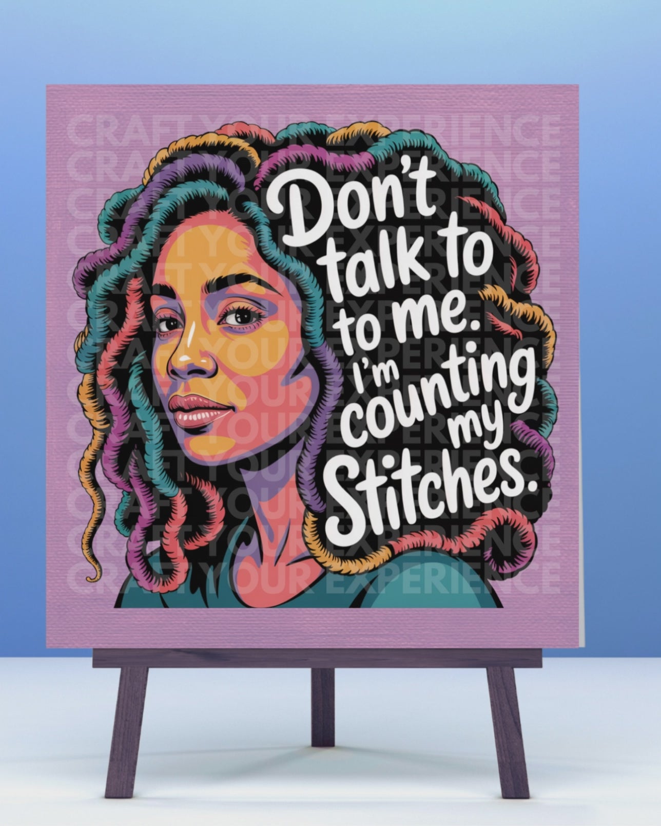 Crochet Stitches PNG, Don’t Talk To Me I’m Counting My Stitches, Crochet Lady Art